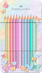 Faber Castell Colouring Pencils Sparkle Pastel Pack of 12 Metal Case Tin of 12