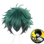 My Hero Academia Izuku Midoriya Cosplay Peruker Grön Svart Kort Peruk Med Bangs Syntethår Peruker - Perfet