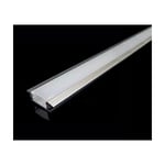 Profilé Aluminium Encastrable pour Bandeau LED Couvercle Blanc - Blanc