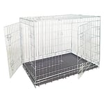 Croci Dog Cage - Box pour Chiens d'Intérieur et d'Extérieur - Chenil pour Chiens des Petite et Moyenne Taille, Métal Galvanisé, Pliable, Également Idéal pour Les Voitures, 93 X 62 X 69 cm