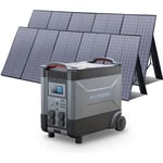 Station d'alimentation portable R4000 générateur solaire 3600Wh LiFePO4 batterie ca 4000W,charge rapide commande vocale,avec 2 panneau solaire 400W