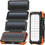 Solar Power Bank 20000mah Chargeur Solaire Portable Panneau Solaire Extérieur Power Bank Pd 18w Charge Rapide Avec Panneaux Solaires Pliables Mobile Phone Power Banks Pour Camping [Sma072739]