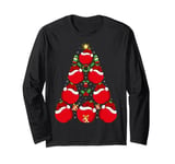 Apple Fruit Xmas Decoration Santa Hat Apple Christmas Tree Long Sleeve T-Shirt