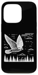 Coque pour iPhone 13 Pro Line Art Oiseau et ornithologue Common Nighthawk