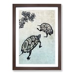 Big Box Art Kame Turtles by Ando Hiroshige Framed Wall Art Picture Print Ready to Hang, Walnut A2 (62 x 45 cm)