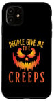 Coque pour iPhone 11 T-shirt à motif Jack-o-Lantern de People Give Me The Creeps pour Halloween