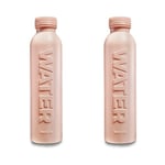 Bottle Up Champagne Pink, 500ml Reusable Water Bottle, Bottle Made From Sugar Cane, Water Bottle Filled With English Still Spring Water, BPA Free, Eco Friendly Bottle of Water (Pack of 2)