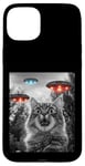 Coque pour iPhone 15 Plus Maine Coon Cat Selfie avec Alien OVNI Homme, Femme, Enfant