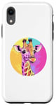 Coque pour iPhone XR Girafe colorée pour les amoureux des animaux Pop Art