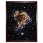 Hubble Space Telescope Image Colourful Sheets Of Debris From The Stellar Explosion Of N 49 DEM L 190 Supernova Remnant Art Print Framed Poster Wall De