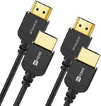 Câble Hdmi 2.1 Ultra Fin 8K 0,5M, Câble Hdmi 2.1 Hyper Fin,Câble Hdmi 8K Extrêmement Flexible,10K 8K120 4K120 144Hz,Earc Hdr10 4 4 4 Hdcp 2.2&2.3 Dolby Compatible Avec Ps5/Xbox/Lg 2 Paquets