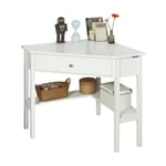 Sobuy - FWT31-W Table Bureau d'Angle Bureau informatique Secrétaire avec Tiroir - Blanc