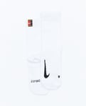 NIKE U MULTIPLIER CUSHIONED TENNIS CREW SOCKS WHITE/WHITE Unisex WHITE/WHITE