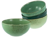 CreaTable, 22879, Serie Nature Collection Green Life, 4-teiliges Geschirrset für 4 Personen, Buddha Bowl aus Steinzeug, spülmaschinen- und mikrowellengeeignet, Qualitätsproduktion