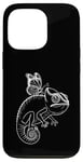 Coque pour iPhone 13 Pro Dessin au trait caméléon avec motif herpétologie Butterfly