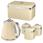 Swan Retro Cream Kitchen Set - Kettle, Bread Bin & Canisters