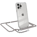 EAZY CASE for Apple iPhone 13 Pro Max Cover with Band Phone Chain Silicone Taupe