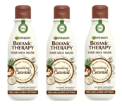 3 x GARNIER BOTANIC THERAPY HAIR MILK MASK NOURISHING CONDITIONER COCONUT VEGAN