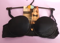 NEW! M&S Rosie Marks & Spencer 32A black padded multiway balcony underwired bra