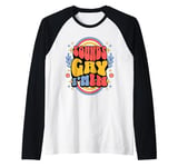 Sounds Gay I'm In, with double rainbows, unique LGBTQ Raglan Baseball Tee