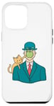 iPhone 13 Pro Max Funny Cat Playing with Green Apple Surreal Art Parody Case