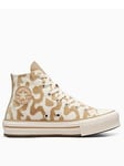 Converse Junior Lavish Leopard Chuck Taylor All Star Eva Lift Trainers, White, Size 3 Older