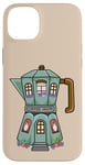 iPhone 14 Plus Creative Cozy Coffee House Cafe, Stovetop Espresso Maker Case