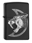 ZIPPO Briquet tempête Sabre-Toothed Tiger, emblème Attached, Noir Mat, Rechargeable dans Un Coffret Cadeau de Haute qualité