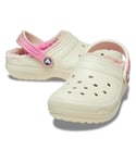 Crocs Unisex Classic Lined Color Dip Clog, Bone/Multi, 4 UK