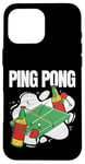 Coque pour iPhone 16 Pro Max Bouteille de bière avec raquette de ping-pong - Jouer à la