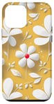 Coque pour iPhone 12 mini Modèle de fleurs mignonnes pour femmes filles fleurs jaunes