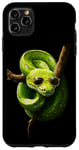 Coque pour iPhone 11 Pro Max Amoureux Drôles De Python D'arbre Vert, Serpents, Reptiles