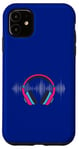 Coque pour iPhone 11 Casque pour artistes, DJ, contrôle audio LED clignotant