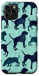 Coque pour iPhone 11 Pro Green Pop Art Géométrique Vintage Bleu French Toile Chien Chien