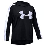 Under Armour Girls Favourite Jersey Hoodie Taped Jumper 1351675 001 - Black Cotton - Size Medium