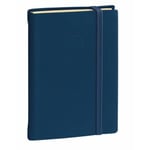 Quo vadis Agenda de poche semainier affaires Fas Silk - 10 x 15 cm fermeture élastique bleu marine