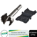 wolfcraft Forstner Drill Bit Set for Marking & Drilling Hinge Holes, 2 Pcs