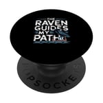 Illustration viking nordique The Raven Guides My Path PopSockets PopGrip Interchangeable