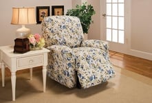 Madison Stretch Jersey inclinable Slipcover, Grande, Floral, Bleu,