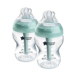 Biberons Tommee Tippee Anti-colique Avancé, 260ml, tétine en forme de sein pour une prise en bouche naturelle, tube de ventilation anti-colique. Lot de 2