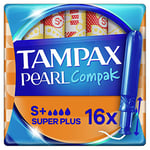 Tampax Compak Pearl Super Plus Tampons, Pack of 18