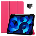 Etui Nouvel Apple Ipad 10,9 Pouces 2022 4g/5g Smartcover Pliable Rose Avec Porte Stylet - Housse Coque De Protection New Apple Ipad 10eme Generation 10.9 - Accessoires Tablette Pochette Xeptio Case