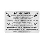 MOQIYXL I Love You Christmas Gifts for Him, Men Valentines Card, Fiance Gifts for Him, I Choose You Groom, Engraved Metal Wallet Card Insert