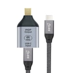 Adaptateur Avec Câble Usb-C 10Gbit/S De 100 W Femelle Vers Port Mini Displayport Hdtv À Résolution 4K 60 Hz 1080P Pour Tablette, Téléphone Et Ordinateur Portable[CAB131463]