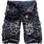 UK Men Shorts Knee Length Military Cargo Combat Camo Army Long Pants Summer