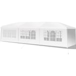 COSTWAY Tonnelle de Jardin Extérieur/Barnum 3x9m-27㎡ Tente de Réception Imperméable avec 8 Parois Amovibles Blanc