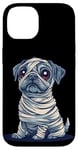 Coque pour iPhone 14 Chien mignon comme momie pour les amoureux des chiens et des momies