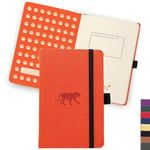 Dingbats* - A6 Petit Carnet de Notes de Poche - Mini Cahier du Papier en Blanc et Couverture Rigide Cuir - Parfait pour l'écriture, to do lists et l'organisation de notes de travail (Tigre)