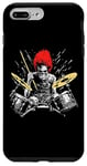 Coque pour iPhone 7 Plus/8 Plus Kit de batterie pour batteur de squelette Guy Rock and Roll