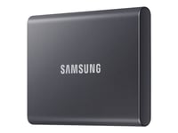 Samsung T7 Mu-Pc2t0t - Ssd - Kryptert - 2 Tb - Ekstern (Bærbar) - Usb 3.2 Gen 2 (Usb-C Kontakt) - 256-Bit Aes - Titangrå